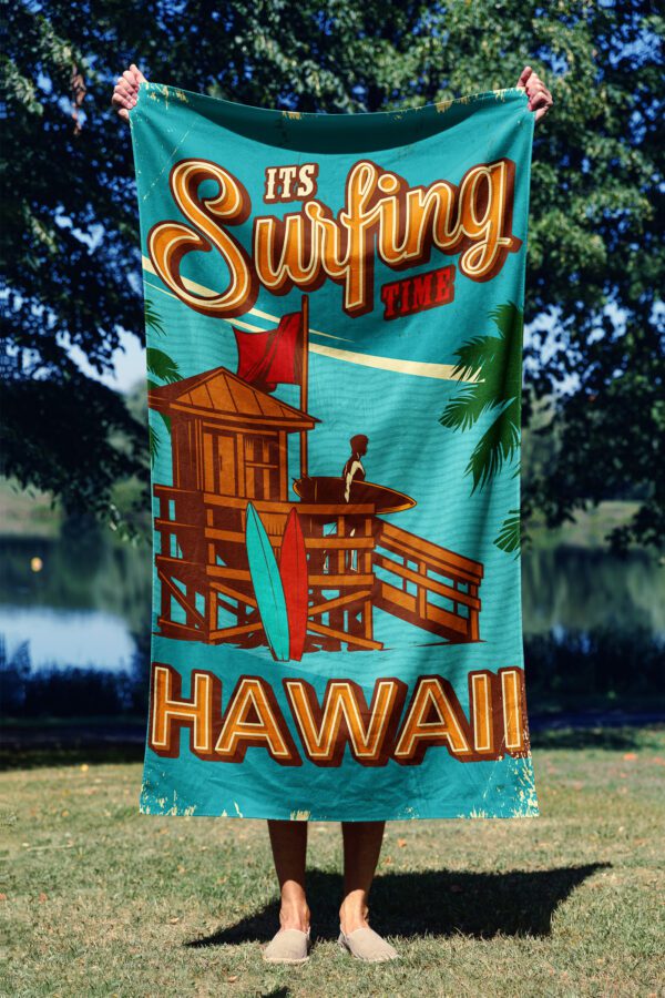 Essential Towel Surfing Time Hawaii Plaj Havlusu - Görsel 5