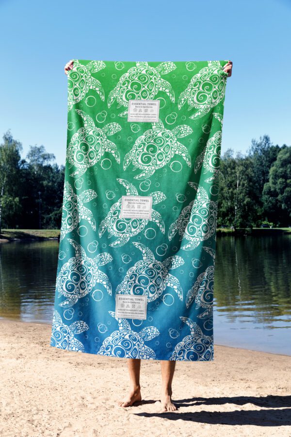 Essential Towel Blue Turtle Plaj Havlusu - Görsel 7